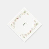 Serviette En Papier Élégant Mariage Boho floral (Coin)
