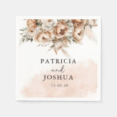 Serviette En Papier Élégant Mariage Boho rustique Napkin (Devant)