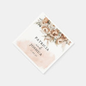 Serviette En Papier Élégant Mariage Boho rustique Napkin (Coin)