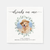 Serviette En Papier Élégant Mariage Boissons Sur Moi Photo moderne chi (Devant)