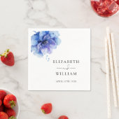 Serviette En Papier Élégant Mariage botanique bleu Dusty moderne (En situation)