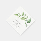 Serviette En Papier Élégant Mariage botanique de verdure (Coin)
