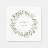 Serviette En Papier Élégant Mariage botanique Napkin (Devant)