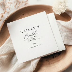 Serviette En Papier Élégant Mariage Calligraphie Shower