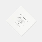 Serviette En Papier Élégant Mariage Calligraphie Shower de Fiançailles (Coin)