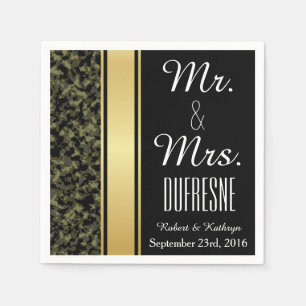 Serviette En Papier Élégant Mariage Camouflage
