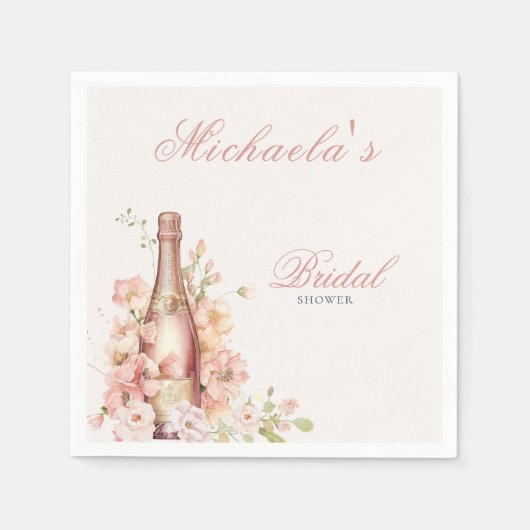 Serviette En Papier Élégant Mariage Champagne Shower Nuptial (Devant)