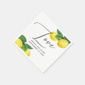 Serviette En Papier Élégant Mariage citron | Citrus Botanical Party (Coin)