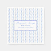 Serviette En Papier Elégant Mariage côtier marin bleu (Devant)