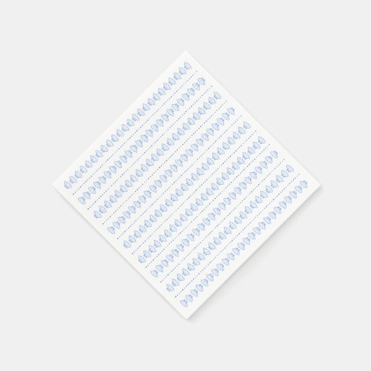 Serviette En Papier Elégant Mariage côtier marin bleu (Coin)