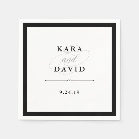 Serviette En Papier Élégant Mariage Couture (Devant)