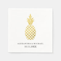 Élégant Mariage d'ananas en or