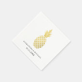 Serviette En Papier Élégant Mariage d'ananas en or (Coin)