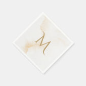 Serviette En Papier Élégant Mariage d'aquarelle de Monogramme rustique (Coin)