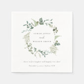 Serviette En Papier Elégant Mariage d'aquarelle d'Eucalyptus Botanique (Devant)