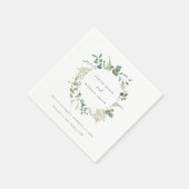 Serviette En Papier Elégant Mariage d'aquarelle d'Eucalyptus Botanique (Coin)