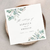 Serviette En Papier Elégant Mariage d'aquarelle Eucalyptus