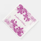 Serviette En Papier Elégant Mariage d'aquarelle florale de l'orchidée (Coin)