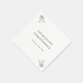 Serviette En Papier Elégant Mariage d'aquarelle florale Eucalyptus (Coin)