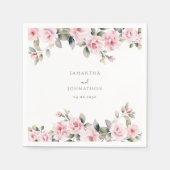Serviette En Papier Élégant Mariage d'aquarelle rose (Devant)