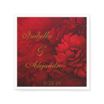 Élégant Mariage de Bourgogne et de Flore rouge