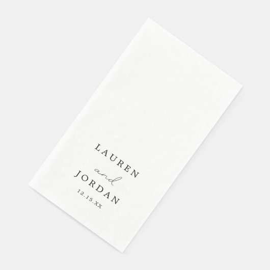 Serviette En Papier Élégant Mariage de calligraphie (Coin)