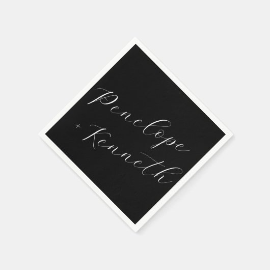 Serviette En Papier Élégant Mariage de calligraphie de script personna (Coin)