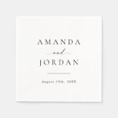 Serviette En Papier Élégant Mariage de calligraphie de script simple (Devant)