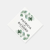 Serviette En Papier Élégant Mariage de calligraphie Eucalyptus (Coin)