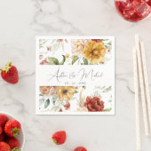 Serviette En Papier Élégant Mariage de calligraphie florale (En situation)