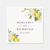 Serviette En Papier Élégant Mariage de citron méditerranéen (Devant)