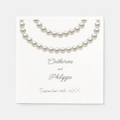 Serviette En Papier Élégant Mariage de collier Pearl (Devant)