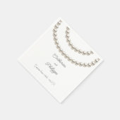 Serviette En Papier Élégant Mariage de collier Pearl (Coin)