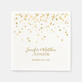 Serviette En Papier Élégant Mariage de Confetti Blanc Personnalisé (Devant)
