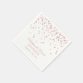 Serviette En Papier Élégant Mariage de Confetti Blanc Rose Or Personna (Coin)