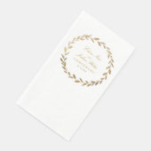 Serviette En Papier Élégant Mariage de couronnes d'olivier d'or (Coin)