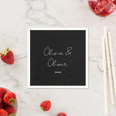 Serviette En Papier Élégant Mariage de Cravate noire (En situation)