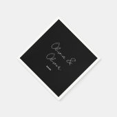 Serviette En Papier Élégant Mariage de Cravate noire (Coin)