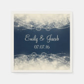 Serviette En Papier Elégant Mariage de dentelle et perles (Devant)