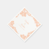 Serviette En Papier Élégant Mariage de dentelle Fiançailles de mariée  (Coin)