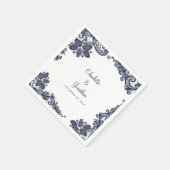 Serviette En Papier Elégant Mariage de dentelle Fiançailles mariée et  (Coin)