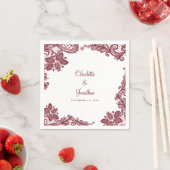 Serviette En Papier Élégant Mariage de dentelle Fiançailles mariée et  (En situation)