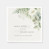 Serviette En Papier Elégant Mariage de feuillage de Ferne Eucalyptus (Devant)