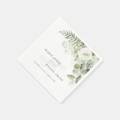 Serviette En Papier Elégant Mariage de feuillage de Ferne Eucalyptus (Coin)