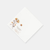 Serviette En Papier Elégant Mariage de feuille d'automne doré (Coin)