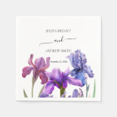 Serviette En Papier Élégant mariage de fleur Iris (Devant)