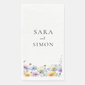 Serviette En Papier Élégant mariage de Fleur sauvage lunatique minimal (Devant)