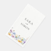 Serviette En Papier Élégant mariage de Fleur sauvage lunatique minimal (Coin)