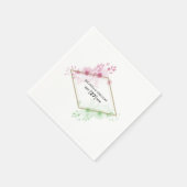 Serviette En Papier Elégant Mariage de fleurs d'aquarelle (Coin)