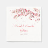 Serviette En Papier Élégant Mariage de fleurs de cerisier (Devant)
